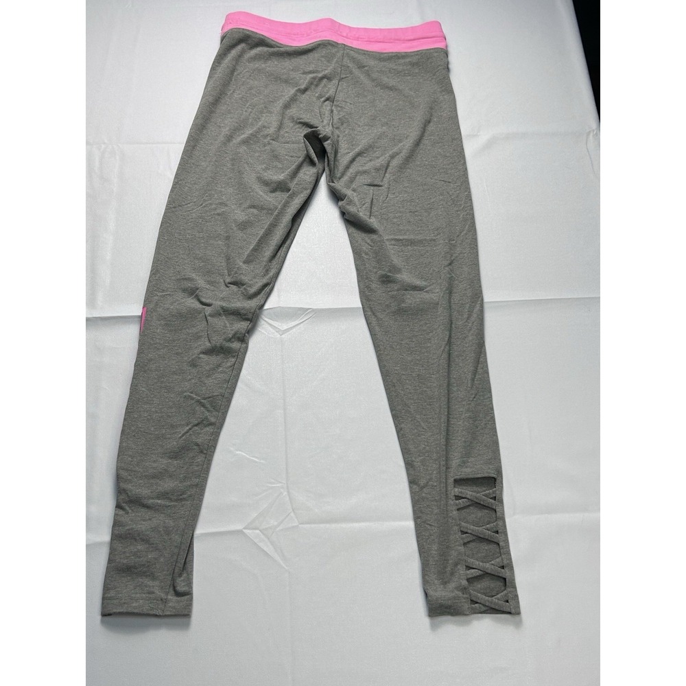 Aesthetic Victoria's Secret PINK Gray Yoga Leggings Pink Trim Size M Gymboree - Picture 2 of 12